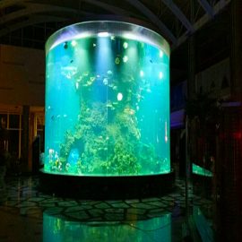Kina običaj jeftini super veliki okrugli pmma staklenih akvarija jasno cilindri akrilni tankovi riba