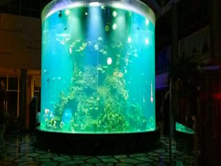 Kina običaj jeftini super veliki okrugli pmma staklenih akvarija jasno cilindri akrilni tankovi riba
